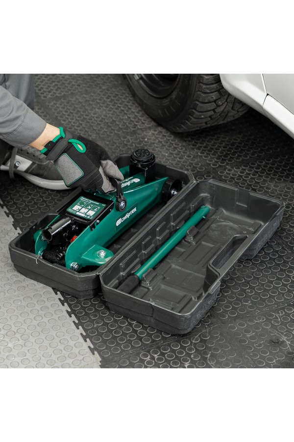 Домкрат гидравлический подкатной, 2 т, 135-320 мм, в пласт. кейсе Сибртех