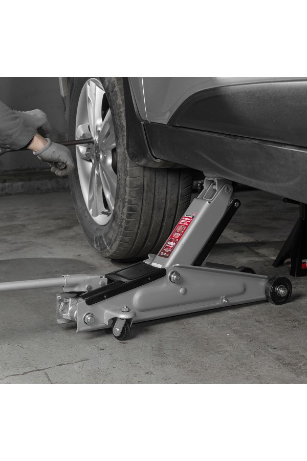 Домкрат гидравлический подкатный, 3 т, высота подъема 130-410 мм Matrix