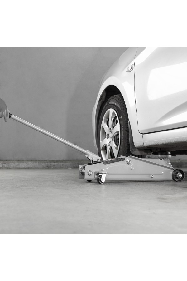 Домкрат гидравлический подкатной, 3 т, высота подъема 130-410 мм, поворотная ручка Matrix