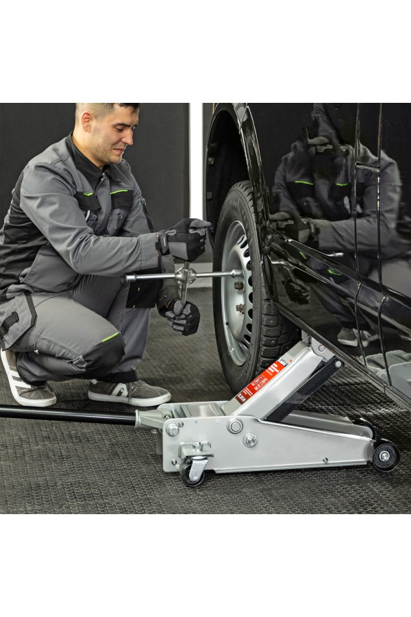 Домкрат гидравлический подкатной профессиональный, быстрый подъем, 3 т, 130-465 мм. Quick Matrix