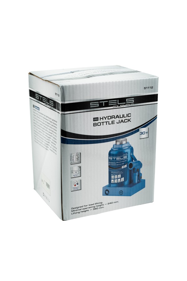 Домкрат гидравлический бутылочный, 30 т, H подъема 240-370 мм Stels