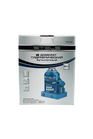 Домкрат гидравлический бутылочный, 30 т, H подъема 240-370 мм Stels