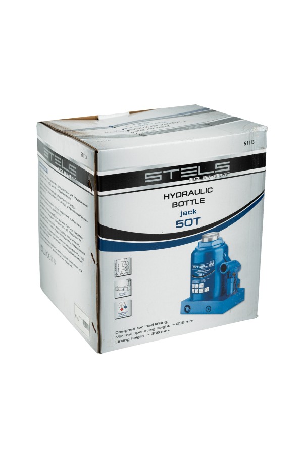 Домкрат гидравлический бутылочный, 50 т, H подъема 236-356 мм Stels