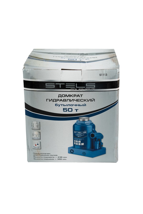 Домкрат гидравлический бутылочный, 50 т, H подъема 236-356 мм Stels
