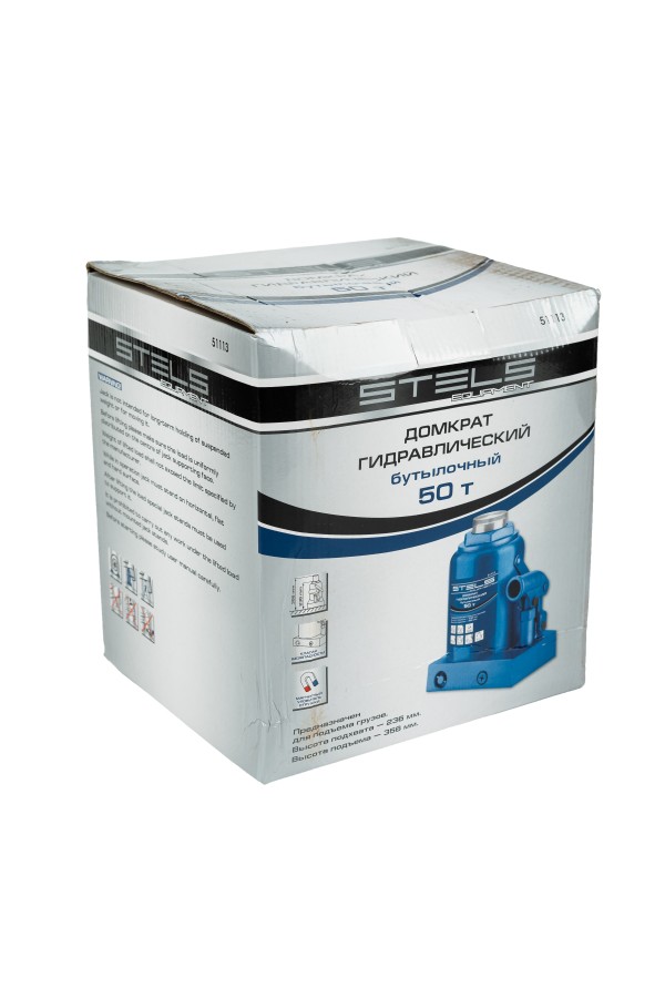 Домкрат гидравлический бутылочный, 50 т, H подъема 236-356 мм Stels