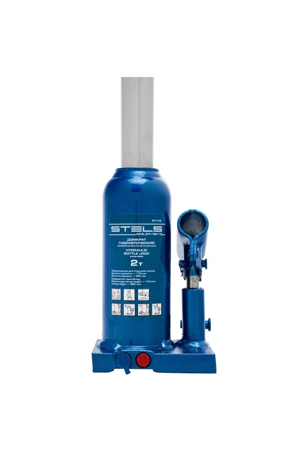 Домкрат гидравлический бутылочный телескопический, 2 т, H подъема 170-380 мм Stels