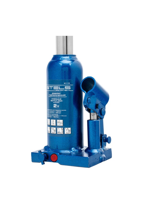 Домкрат гидравлический бутылочный телескопический, 2 т, H подъема 170-380 мм Stels