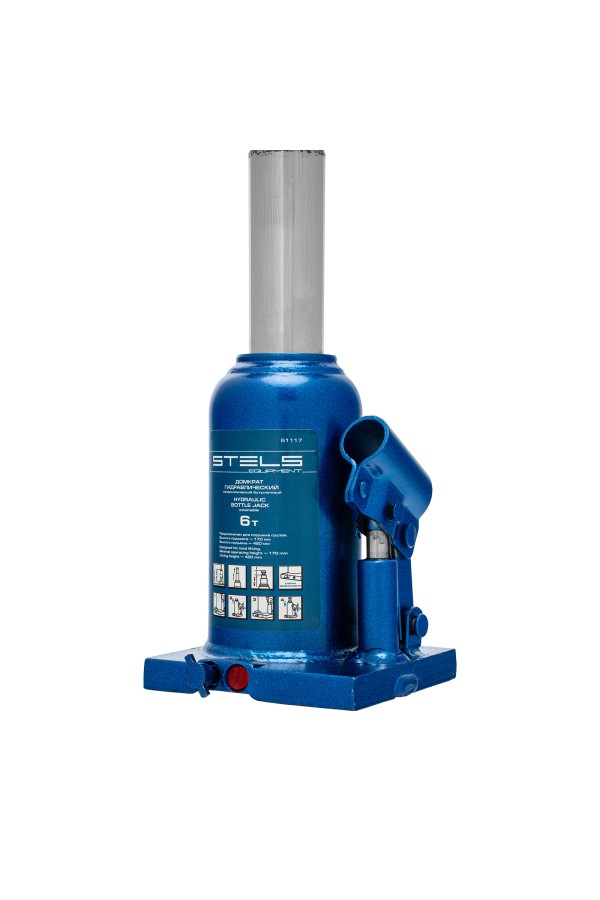 Домкрат гидравлический бутылочный телескопический, 6 т, H подъема 170-420 мм Stels