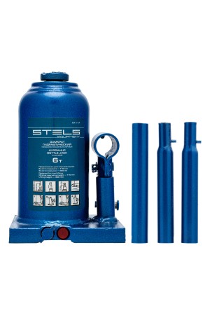Домкрат гидравлический бутылочный телескопический, 6 т, H подъема 170-420 мм Stels