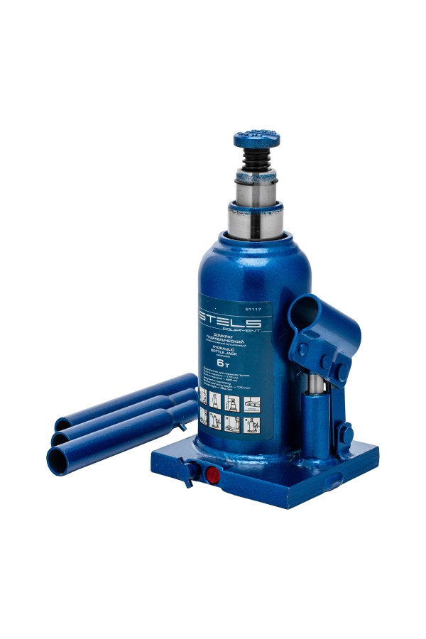 Домкрат гидравлический бутылочный телескопический, 6 т, H подъема 170-420 мм Stels
