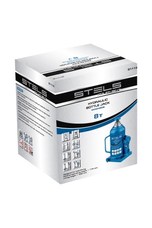 Домкрат гидравлический бутылочный телескопический, 8 т, H подъема 170-430 мм Stels