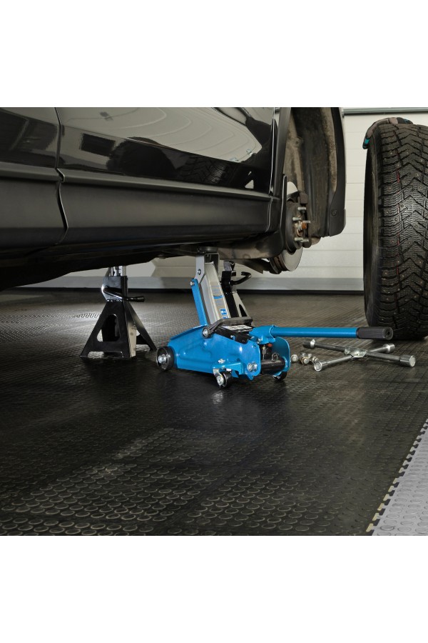 Домкрат гидравлический подкатной, 2 т, h подъема 140-340 мм Stels