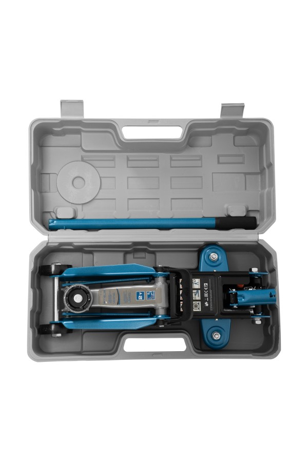 Домкрат гидравлический подкатной, 2 т, h подъема 140-340 мм, в кейсе Stels