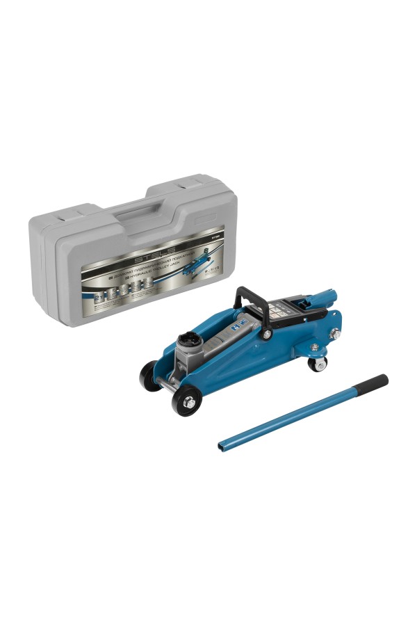 Домкрат гидравлический подкатной, 2 т, h подъема 140-340 мм, в кейсе Stels