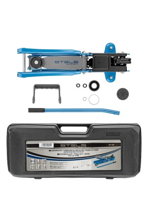 Домкрат гидравлический подкатной в пластиковом кейсе, 2 т, Low Profile, 80-380 мм Stels