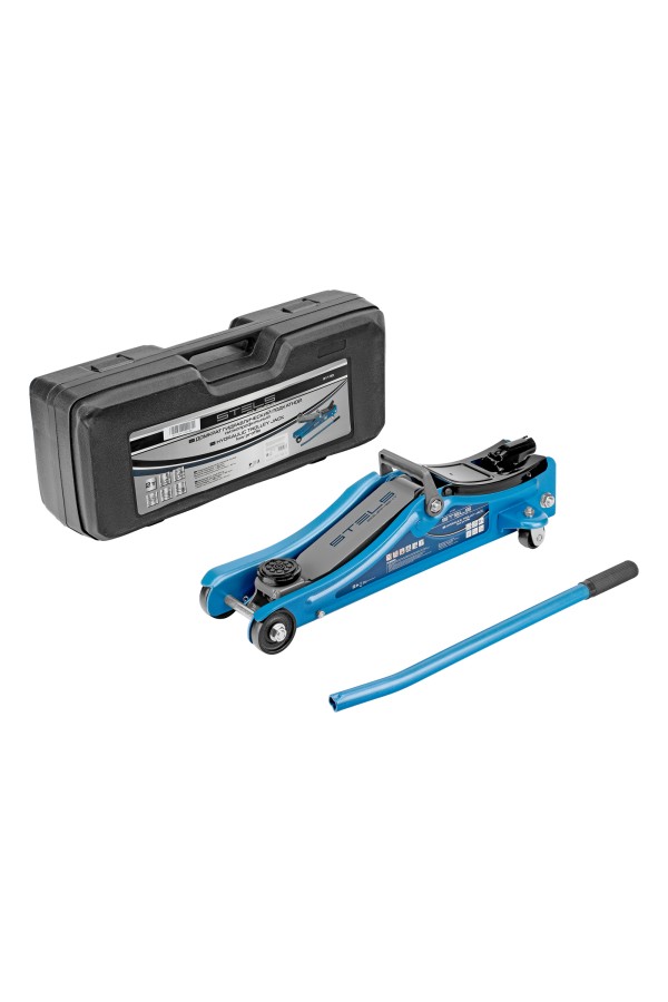 Домкрат гидравлический подкатной в пластиковом кейсе, 2 т, Low Profile, 80-380 мм Stels