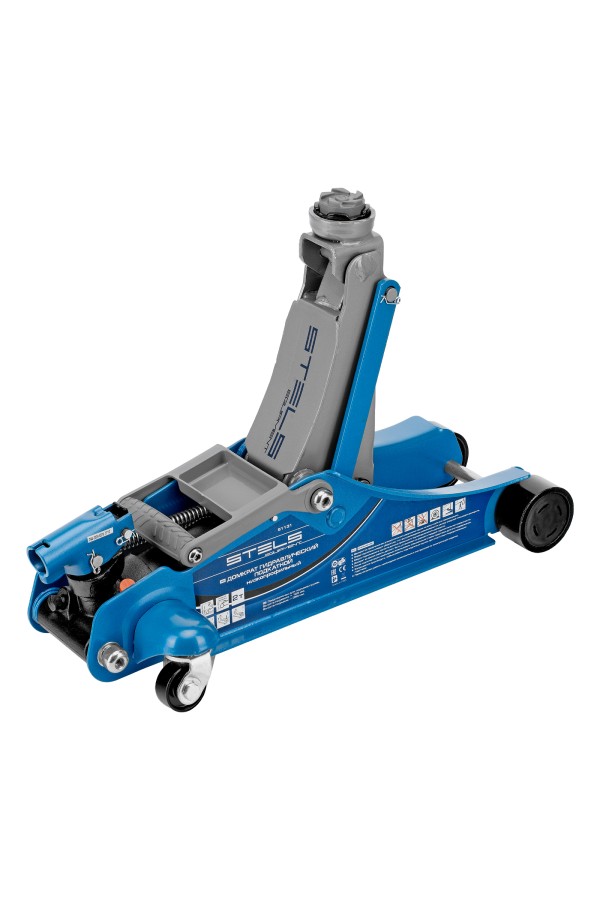Домкрат гидравлический подкатной, поворотная рукоятка, 2 т, Low Profile, 100-350 мм Stels