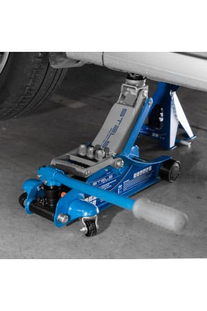 Домкрат гидравлический подкатной, поворотная рукоятка, 2 т, Low Profile, 100-350 мм Stels