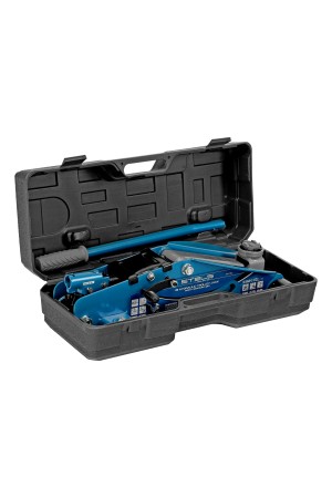 Домкрат гидравлический подкатной с фиксатором, 2.5 т, Safety Pin, 140-385 мм, в кейсе Stels