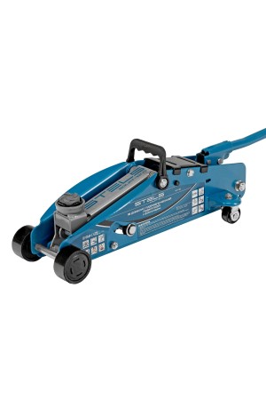 Домкрат гидравлический подкатной с фиксатором, 2.5 т, Safety Pin, 140-385 мм, в кейсе Stels