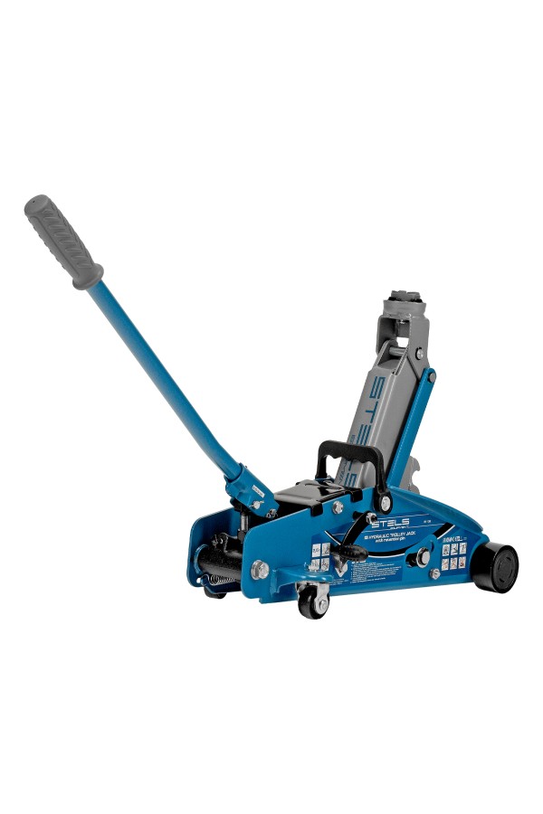 Домкрат гидравлический подкатной с фиксатором, 2.5 т, Safety Pin, 140-385 мм, в кейсе Stels