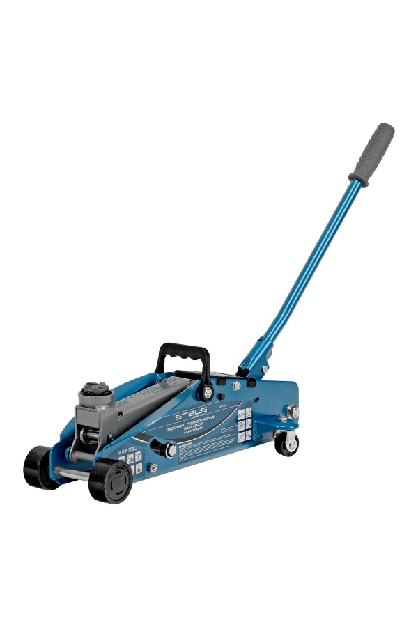 Домкрат гидравлический подкатной с фиксатором, 2.5 т, Safety Pin, 140-385 мм, в кейсе Stels