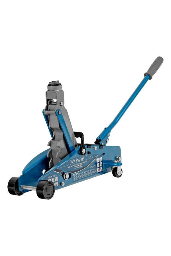 Домкрат гидравлический подкатной с фиксатором, 2.5 т, Safety Pin, 140-385 мм, в кейсе Stels