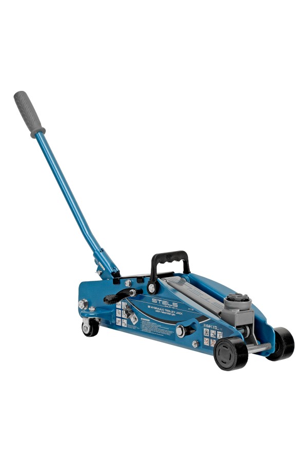 Домкрат гидравлический подкатной с фиксатором, 2.5 т, Safety Pin, 140-385 мм, в кейсе Stels