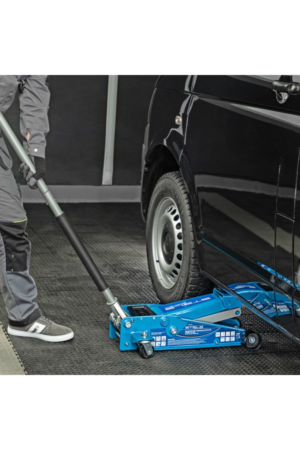 Домкрат гидравлический подкатной, быстрый подъем, 3 т, Quick, 130-465 мм, профессиональный Stels