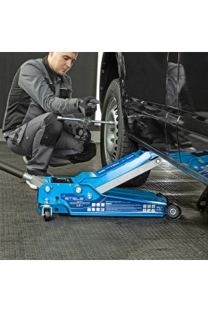 Домкрат гидравлический подкатной, быстрый подъем, 3.5т, Low Profile Quick, 100-565 мм, профессиональный Stels
