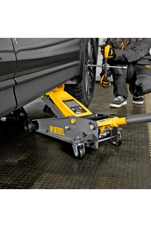 Домкрат гидравлический подкатной 3 т, с фиксатором, быстрый подъем, 135-480 мм, профессиональный Denzel