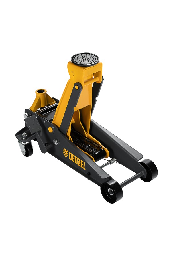 Домкрат гидравлический подкатной 3 т, с фиксатором, быстрый подъем, 135-480 мм, профессиональный Denzel