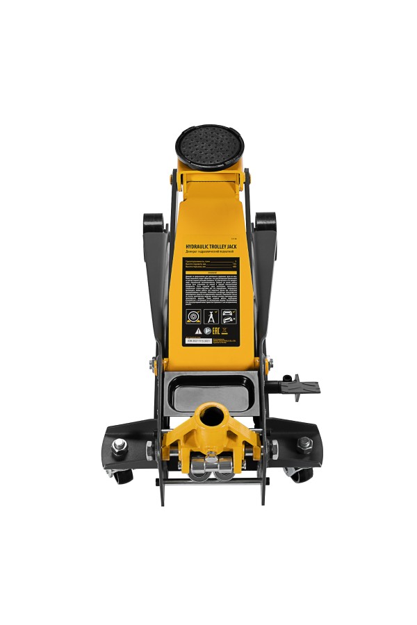 Домкрат гидравлический подкатной 3 т, с фиксатором, быстрый подъем, 135-480 мм, профессиональный Denzel