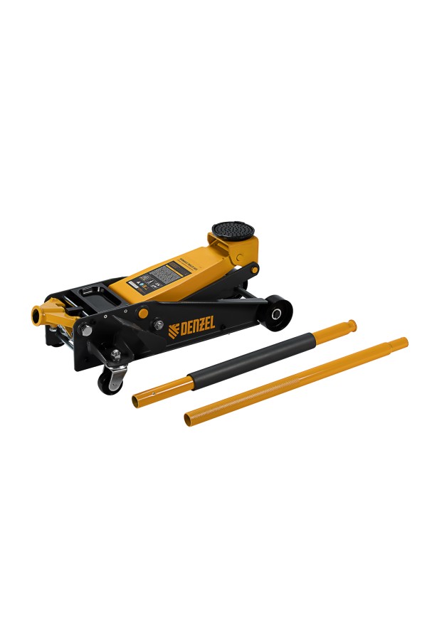 Домкрат гидравлический подкатной 3 т, с фиксатором, быстрый подъем, 135-480 мм, профессиональный Denzel