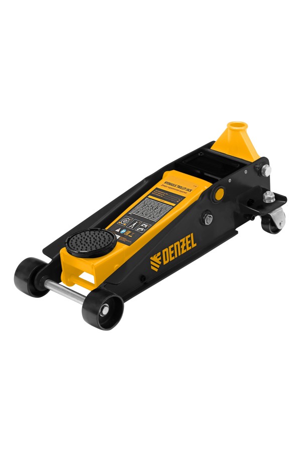 Домкрат гидравлический подкатной 3 т, с фиксатором, быстрый подъем, 135-480 мм, профессиональный Denzel
