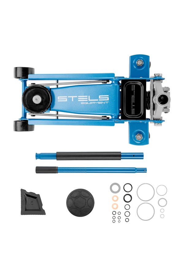 Домкрат гидравлический подкатной, 3 т, 120-450 мм, быстрый подъем, проф. Stels