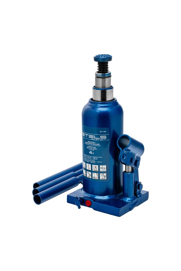 Домкрат гидравлический бутылочный телескопический, 4 т, h подъема 190-480 мм Stels