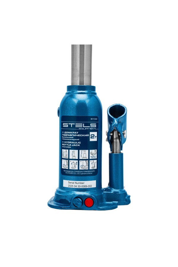 Домкрат гидравлический бутылочный телескопический, 2 т, подъем 170-380 мм Stels