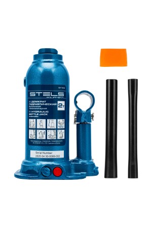 Домкрат гидравлический бутылочный телескопический, 2 т, подъем 170-380 мм Stels