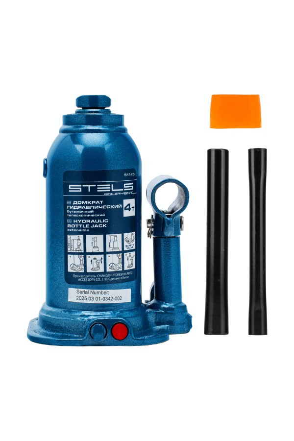 Домкрат гидравлический бутылочный телескопический, 4 т, подъем 170-420 мм Stels
