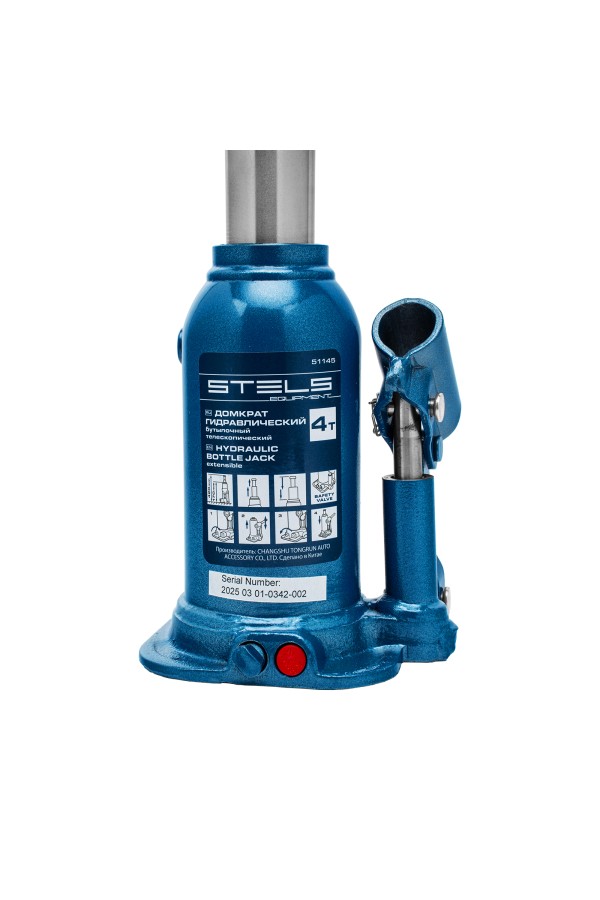 Домкрат гидравлический бутылочный телескопический, 4 т, подъем 170-420 мм Stels