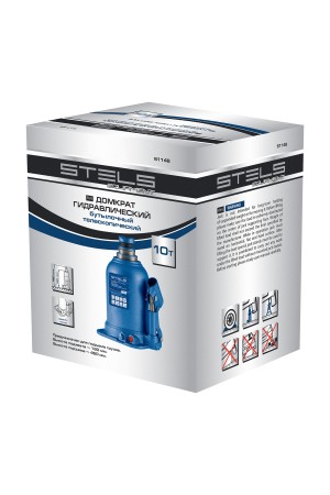 Домкрат гидравлический бутылочный телескопический, 10 т, подъем 180-450 мм Stels