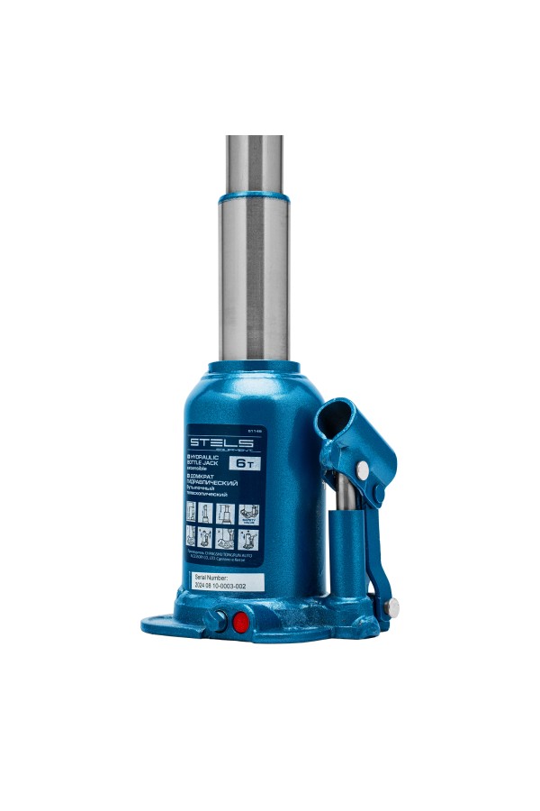 Домкрат гидравлический бутылочный телескопический, 6 т, подъем 180-410 мм Stels