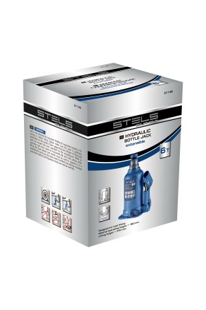 Домкрат гидравлический бутылочный телескопический, 6 т, подъем 180-410 мм Stels