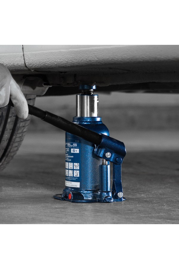 Домкрат гидравлический бутылочный телескопический, 6 т, подъем 180-410 мм Stels