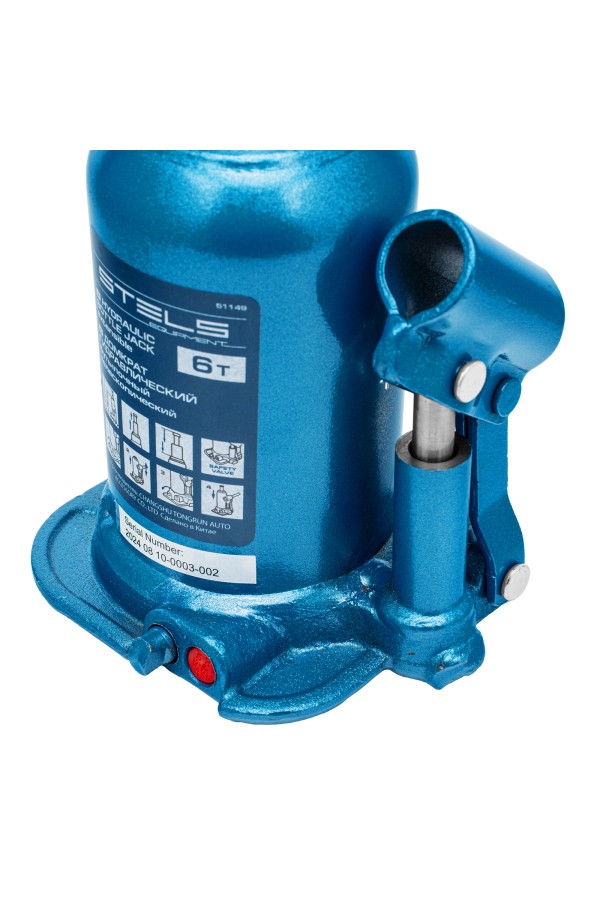 Домкрат гидравлический бутылочный телескопический, 6 т, подъем 180-410 мм Stels
