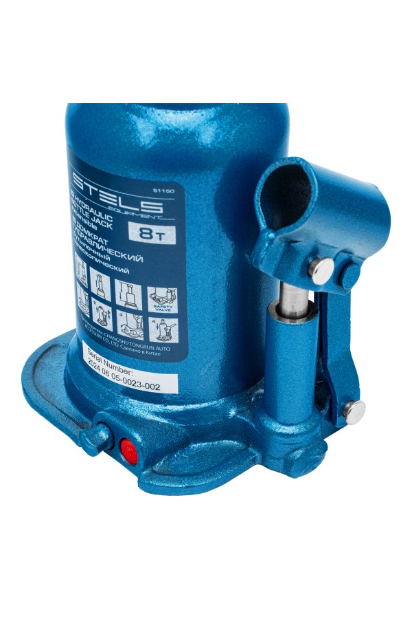 Домкрат гидравлический бутылочный телескопический, 8 т, подъем 180-410 мм Stels