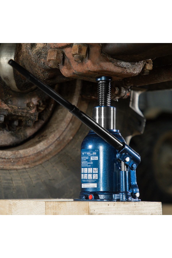 Домкрат гидравлический бутылочный телескопический, 10 т, подъем 180-430 мм Stels