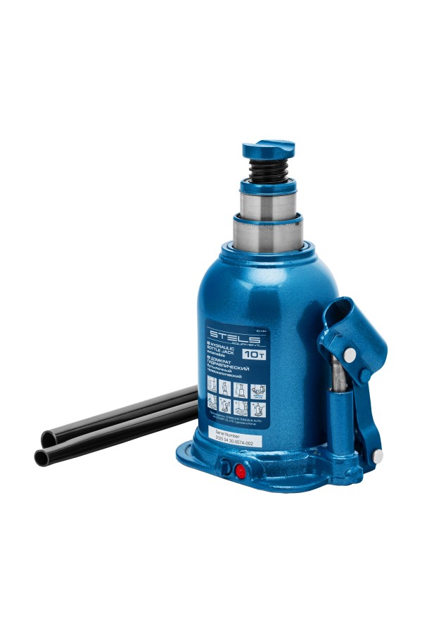 Домкрат гидравлический бутылочный телескопический, 10 т, подъем 180-430 мм Stels