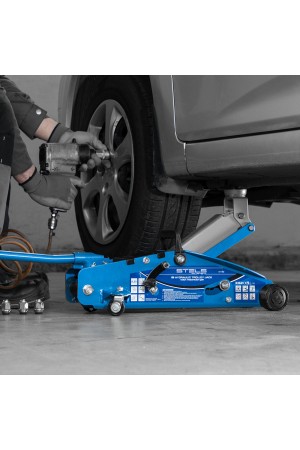 Домкрат гидравлический подкатной 2.5 т, с фиксатором, Safety Pin, 140-385 мм Stels